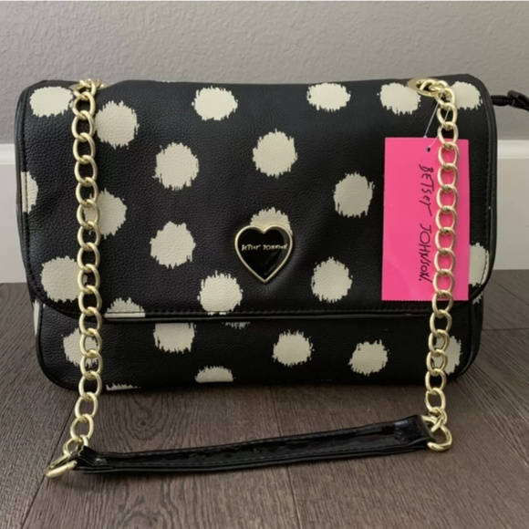 Betsey Johnson Bags Betsey Johnson Black White Polka Dot Shoulder